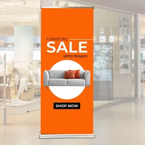 Rollup Banner, Retractable Broad Base Banner