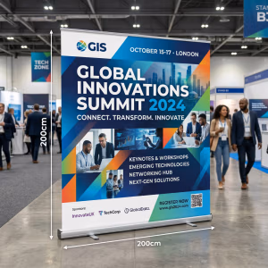 Banner for Global Innovations Summit 2024 with event dates, key topics, and sponsor logos