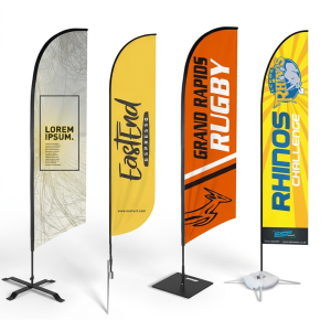 Advertising Feather Beach Flag with Aluminium Flagpole
