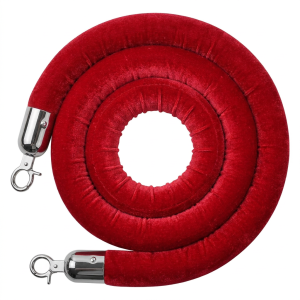 Velvet or Braided Barrier Ropes for Queue & Crowd Stanchion Barriers